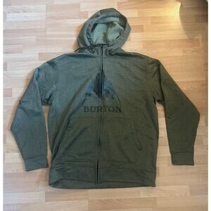 (Sz. L) Burton Men’s Tech Fleece Snowboard Hoodie - Olive Army Green